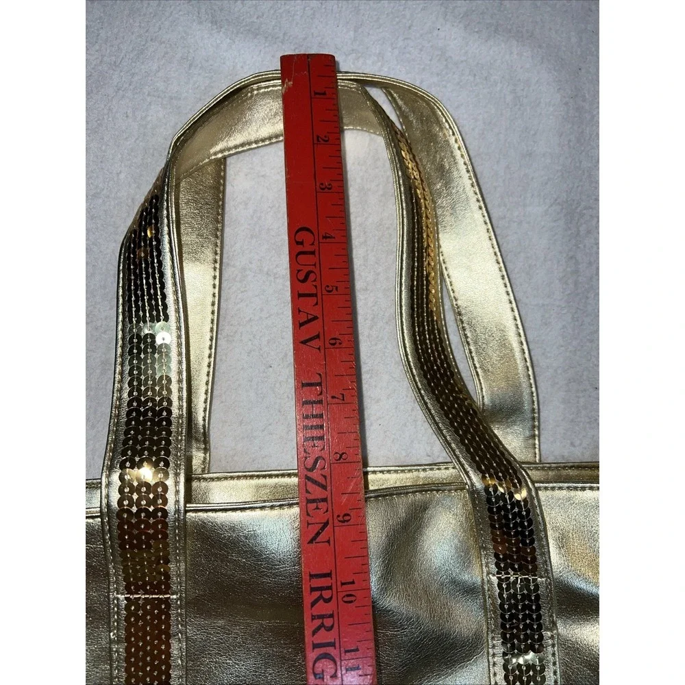Festive / Party Bag & Purse VTG Tote Bag 2PC Set Gold Metallic Sequins‎ NWOT NEW